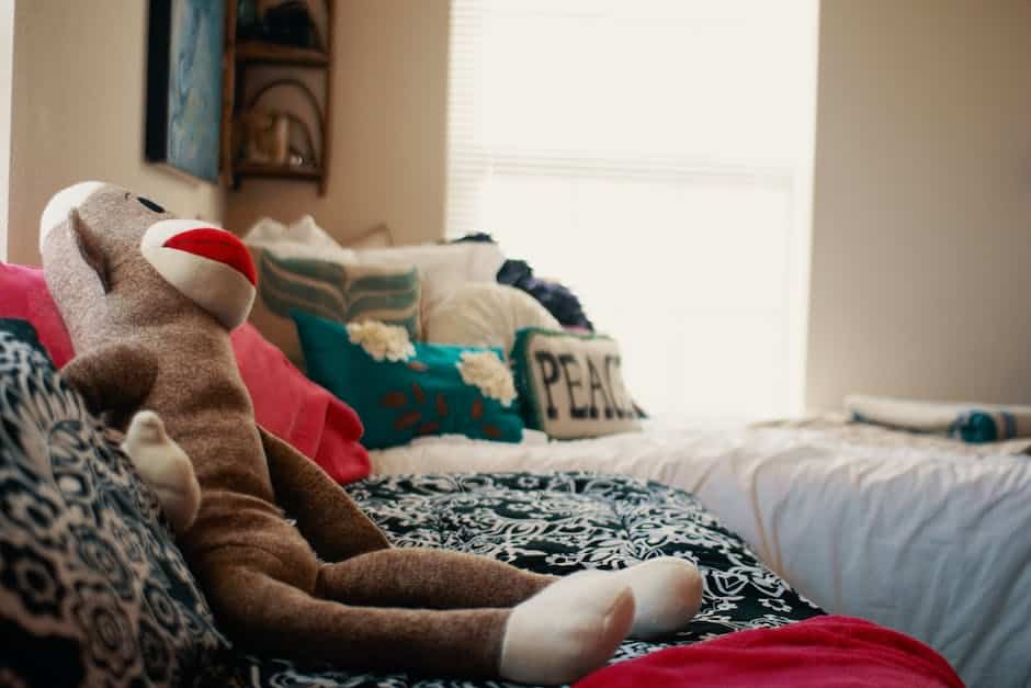 An image of a cozy cat bed surrounded by soft blankets and toys, providing comfort for an aging cat