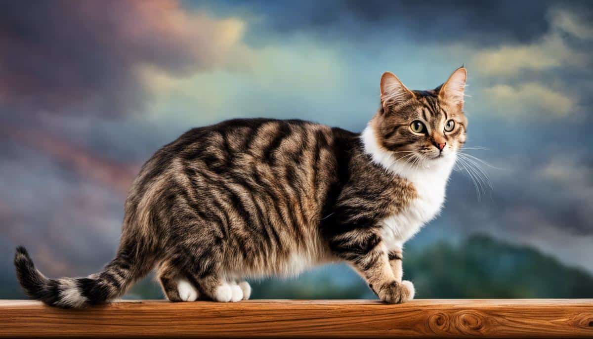 Image of a cat balancing on a beam, representing a cat adjusting well to its new home.