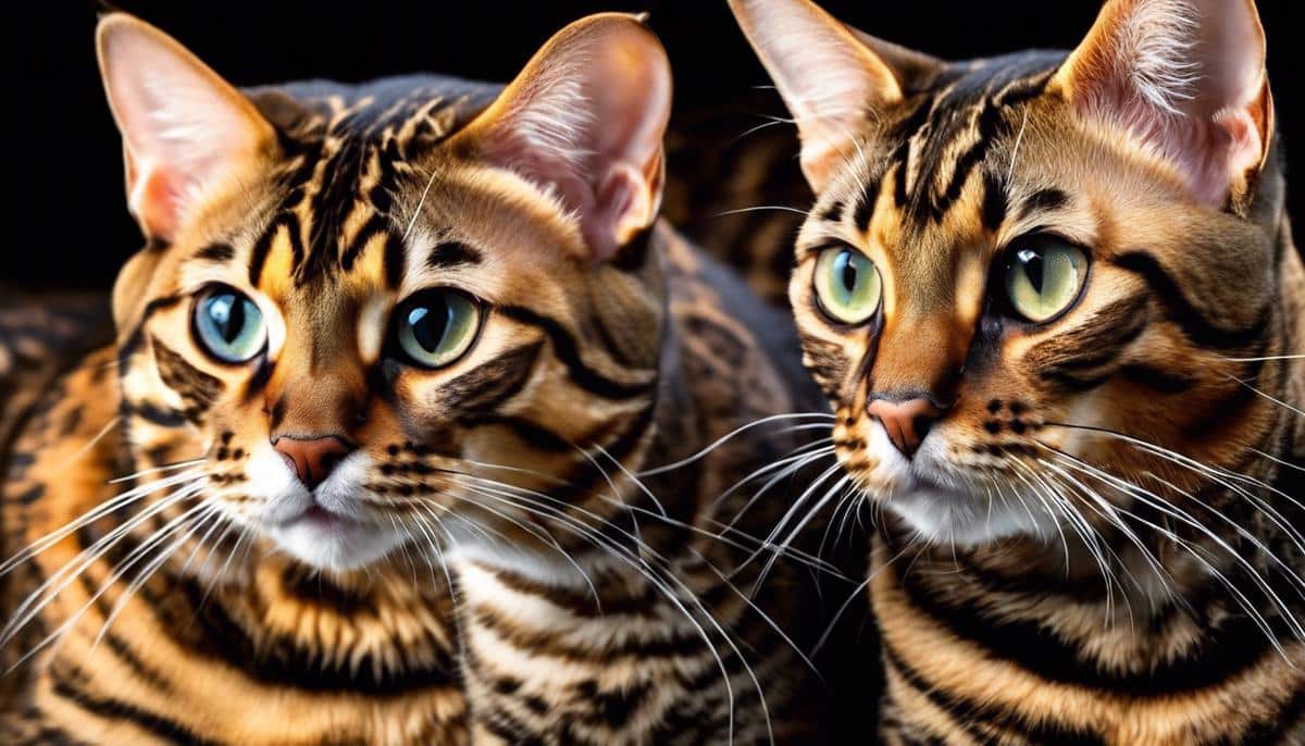 Image of Bengal cats, showcasing their stunning appearance and unique coat patterns.