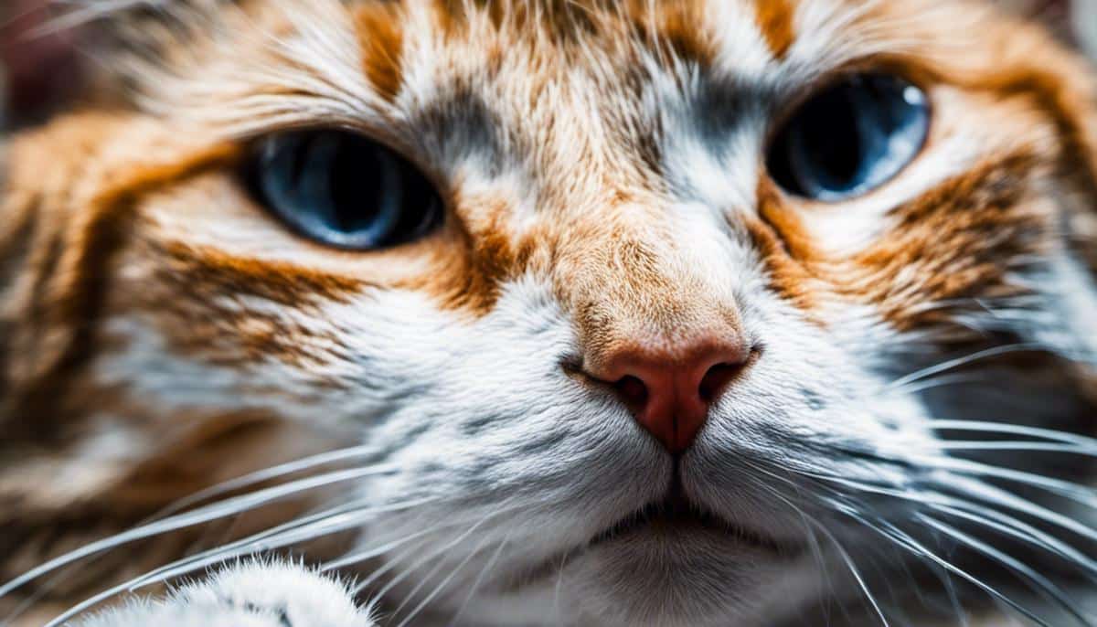 Image of a cat with distressed expression covering its ears with paws, showing the concept of a cat's state of distress.