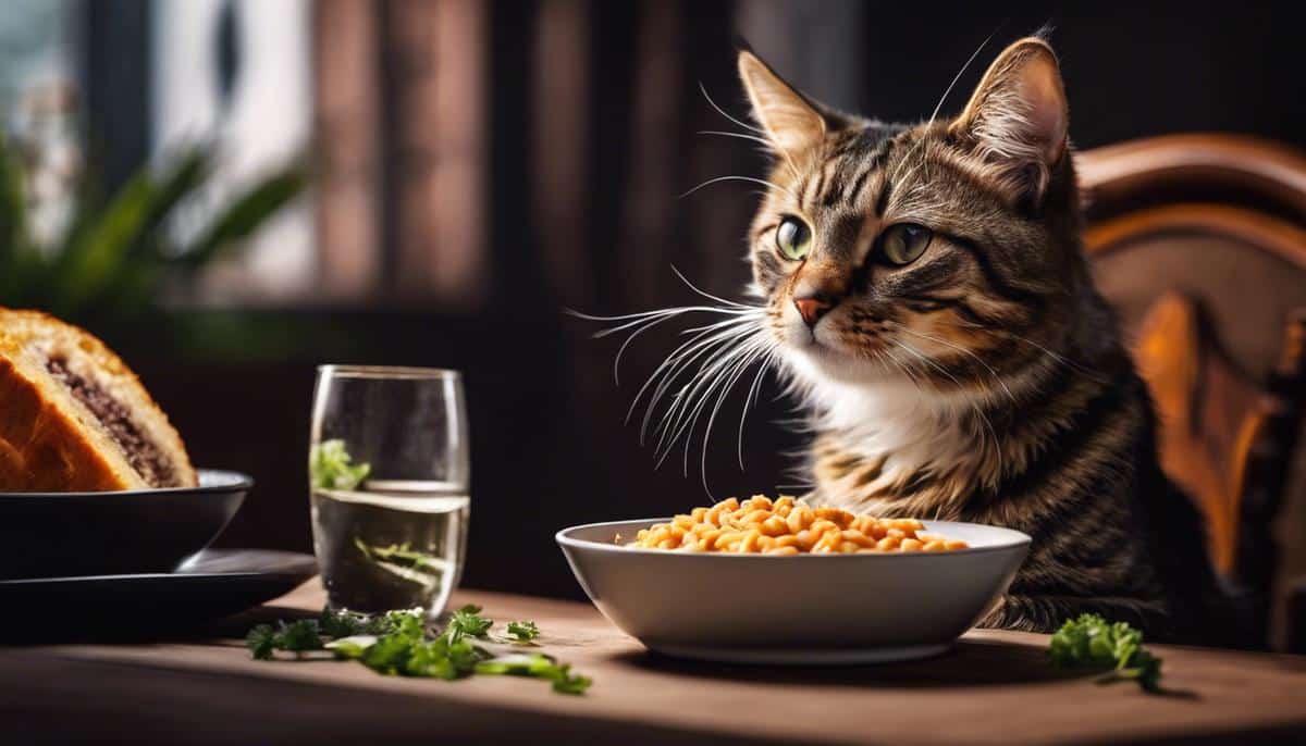 Image of a cat enjoying a nutritious meal