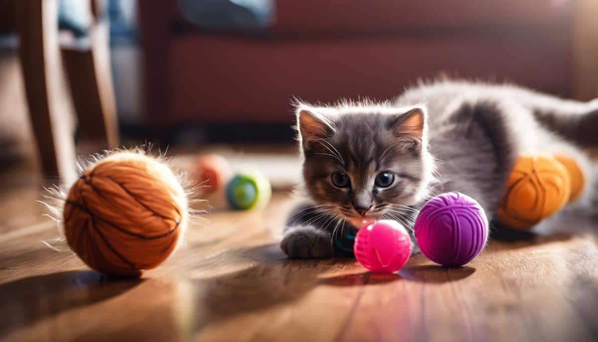 Image of cats playing with interactive toys