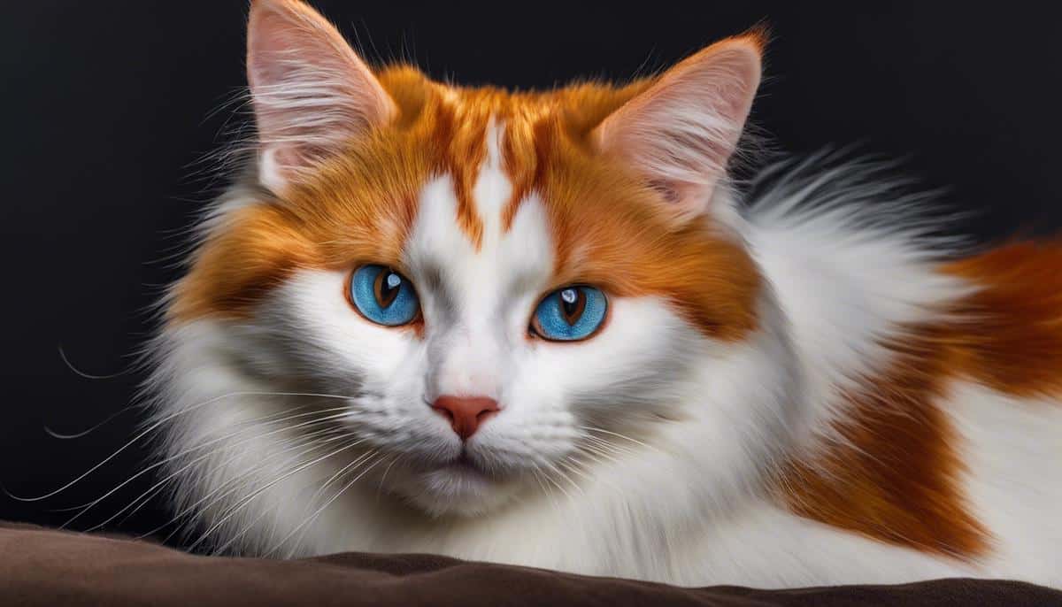 A Turkish Van Cat with its distinctive coat pattern and captivating eyes, a visual delight for cat enthusiasts.