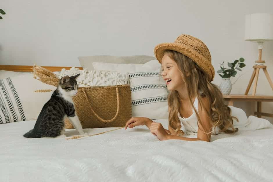 Image of a happy family with a cat, symbolizing the joy of adopting a furry friend.